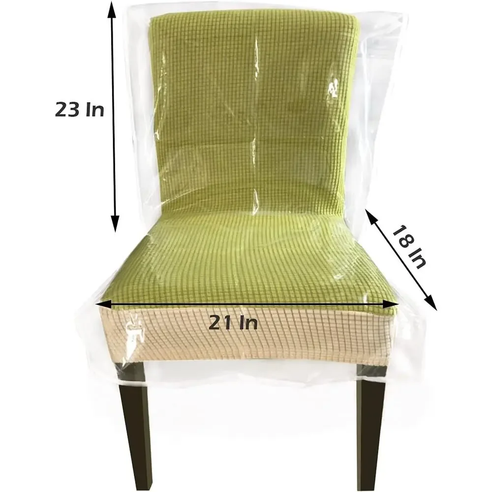 Plastic Chair Covers Dining Room Waterproof Paws & Claws Fit W/21 x D/18 In 2 pk